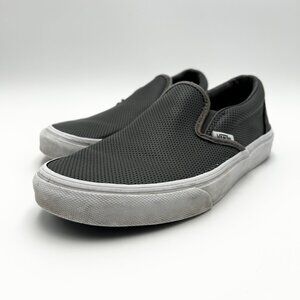 Vans Gray Slip-On Perforated Canvas Sneakers Men's Size 6.5 / Women's 8 Shoes